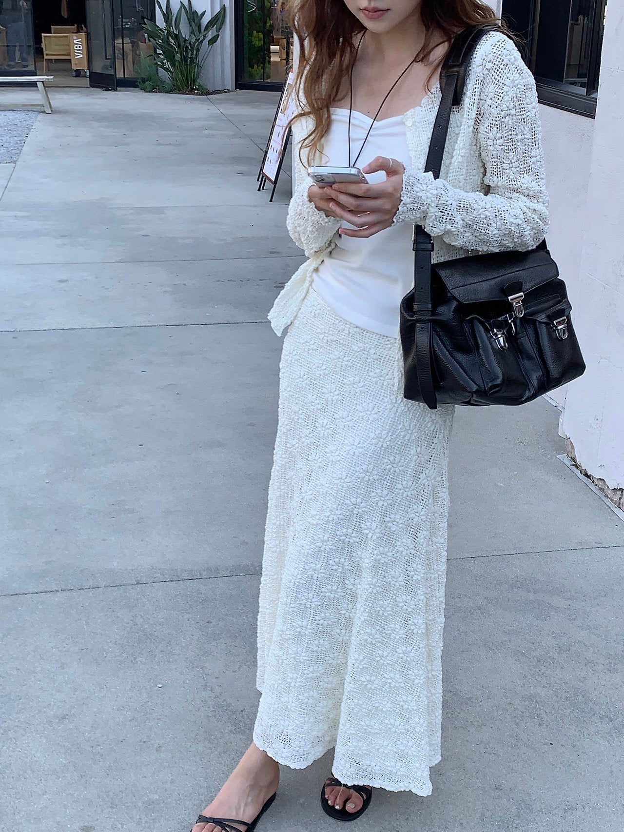 Flora textured cardigan