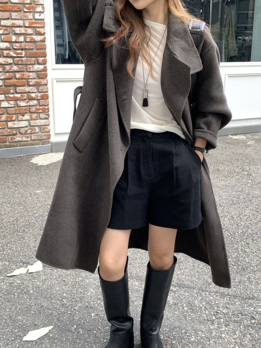 Noel high neck handmade coat-2col