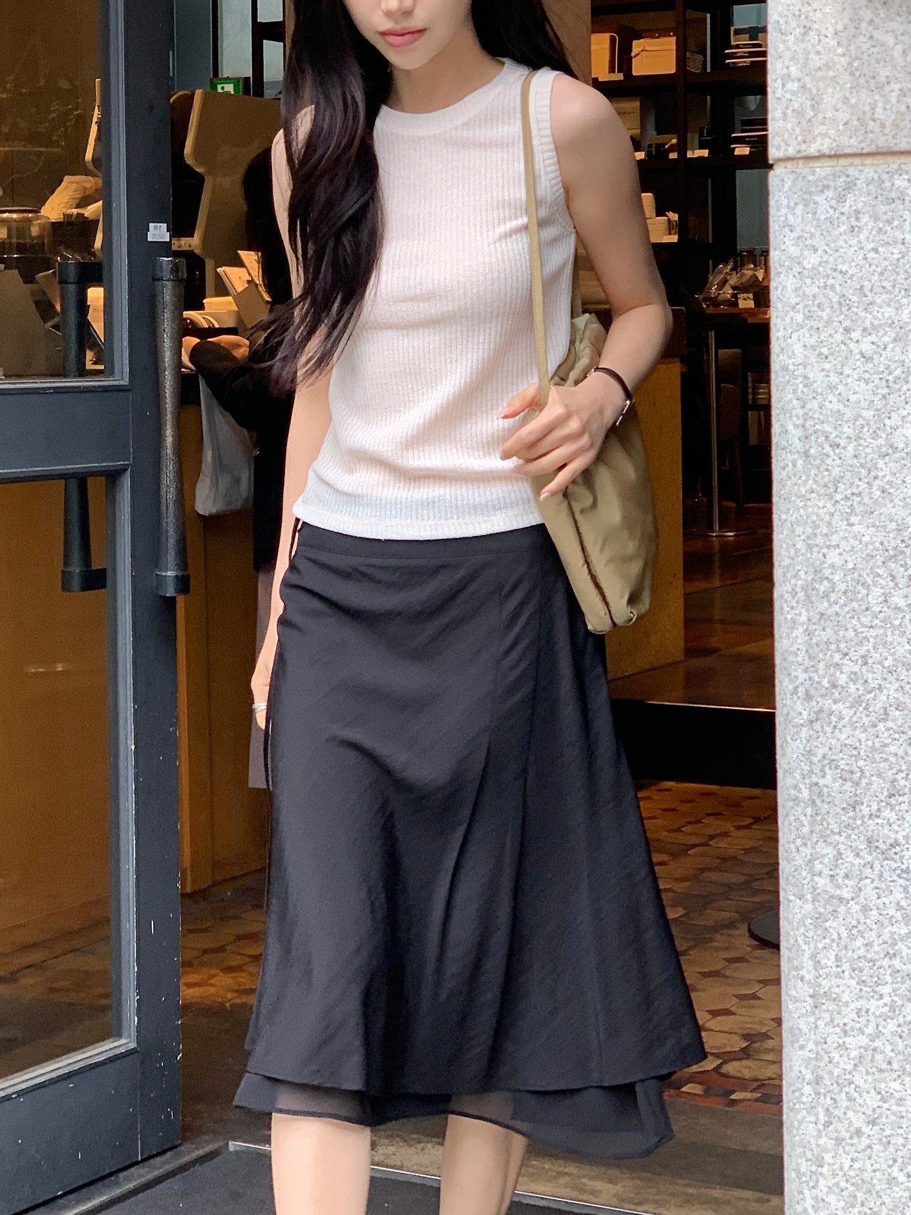 Maison rib sleeveless-3col