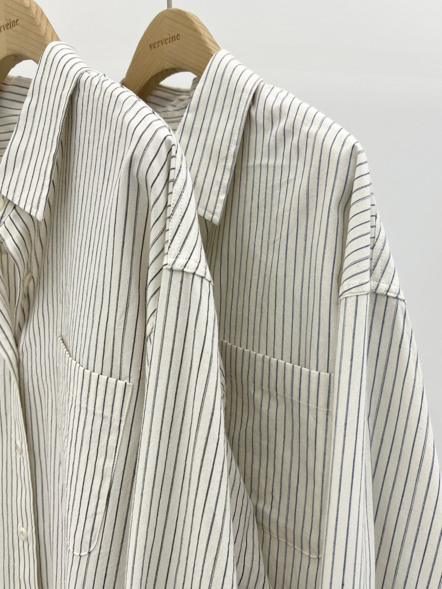 Ore pin stripe shirt-2col