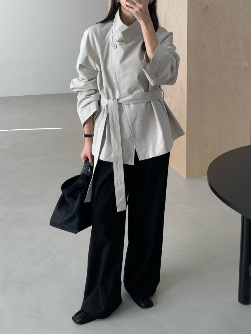 Butter hidden trench jacket-2col