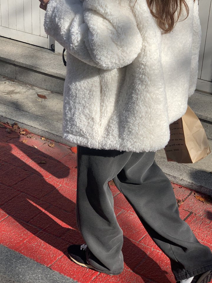 pigment fleece dying hood zip up&pants