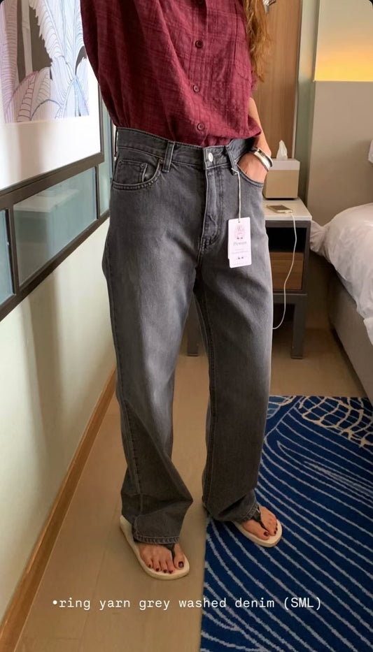 Ring yarn gray washing denim