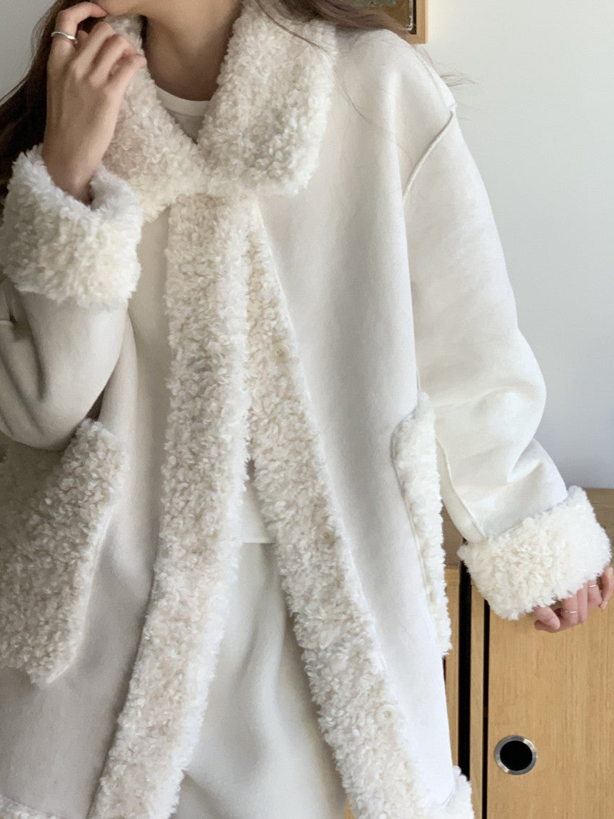 Ales reversible fur shearling jacket-2col