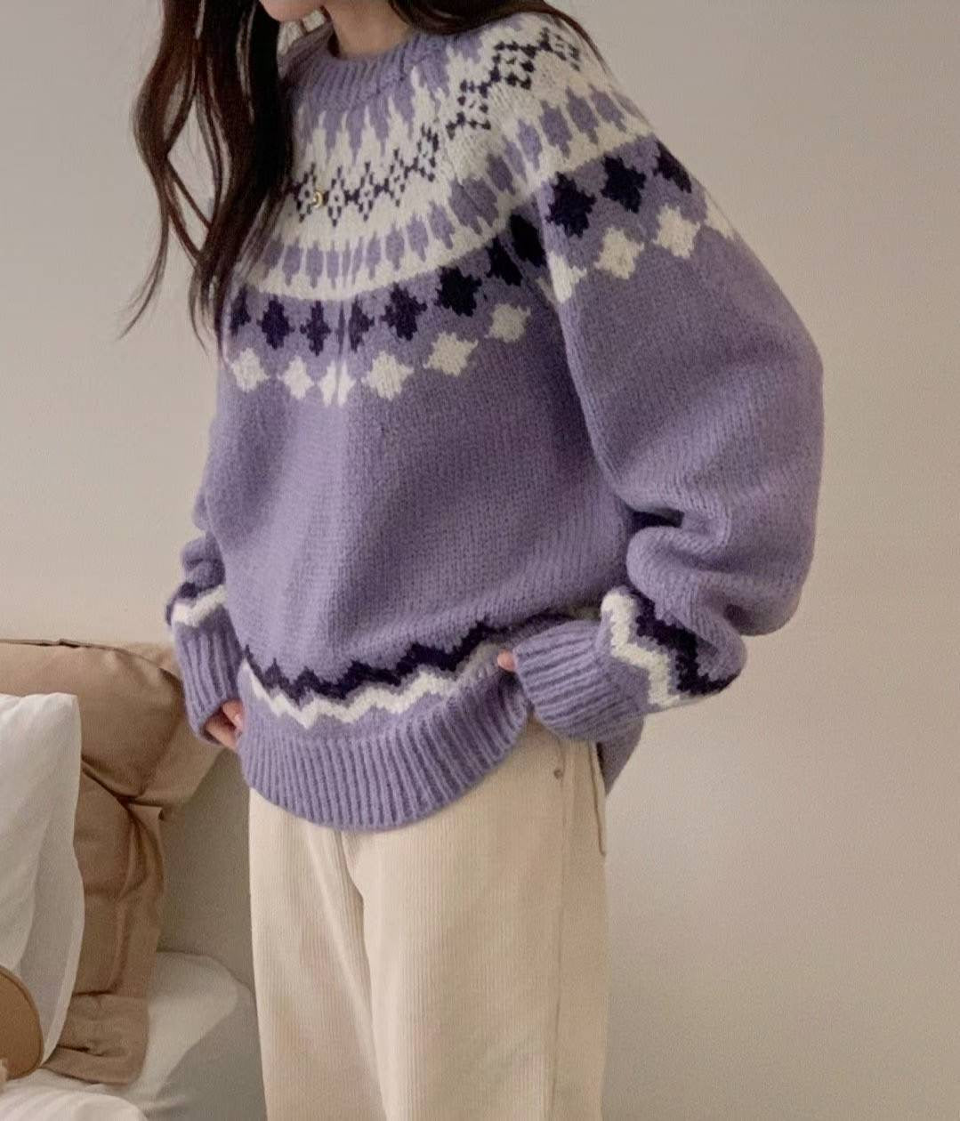 Flower punch knit-2col