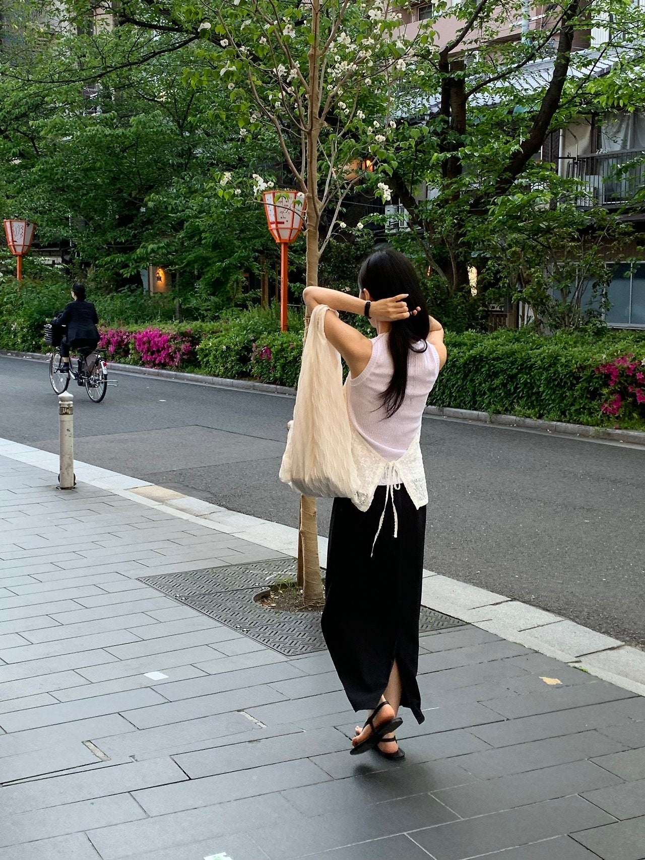 Usual silky skirt-2col