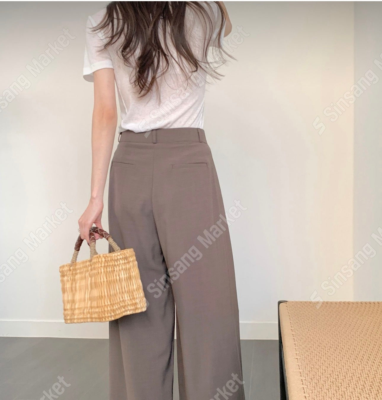 two-pin tuck wide slacks-4col/ショート丈あり