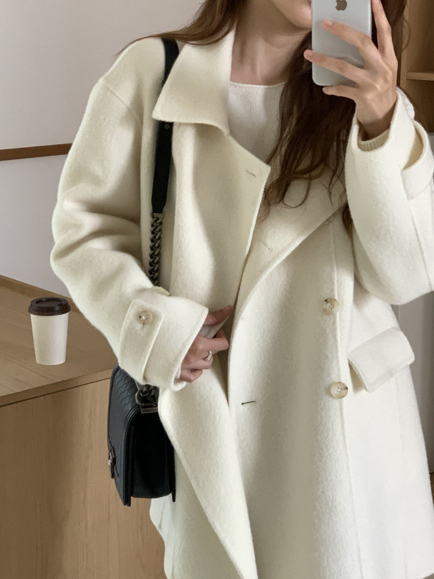 Ellen double handmade coat-2col