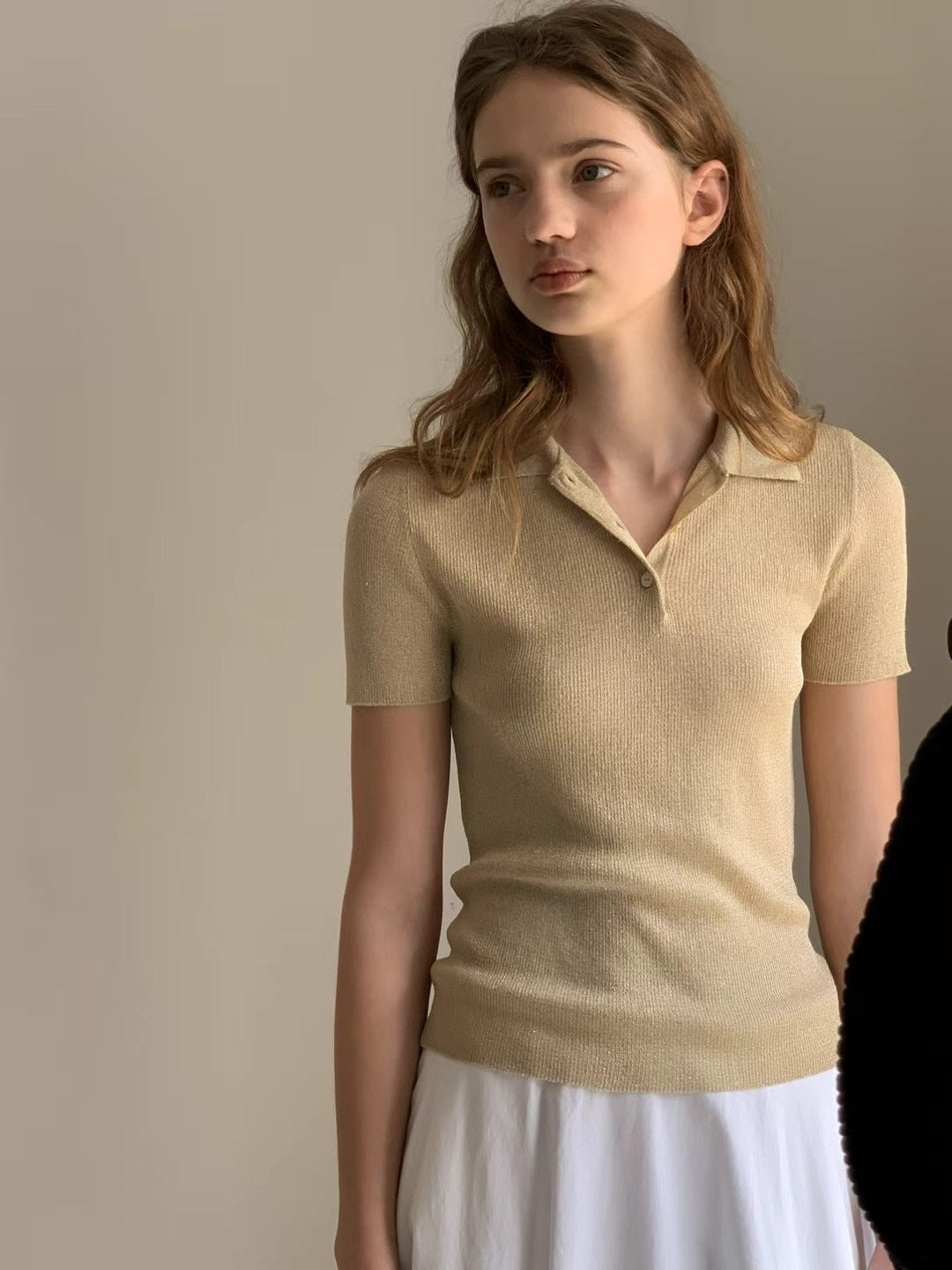 Ounce glitter collar knit