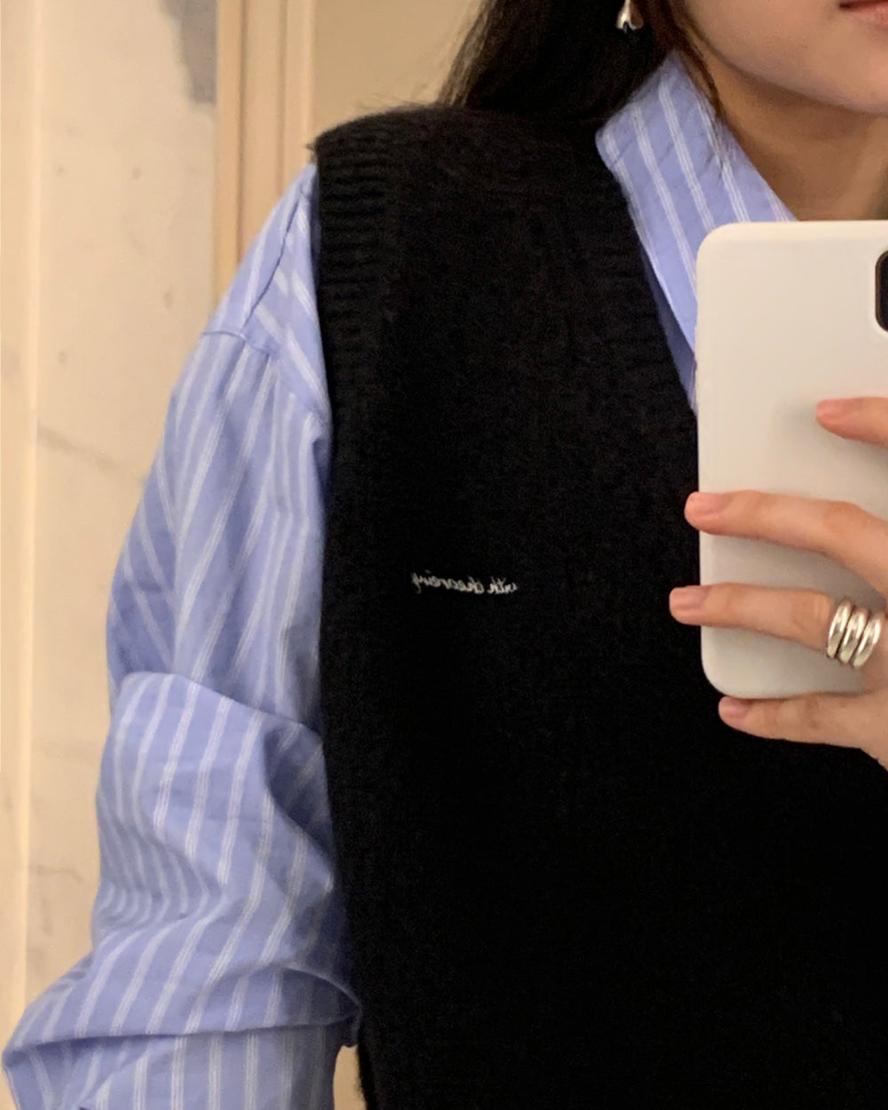 cozy knit vest-3col