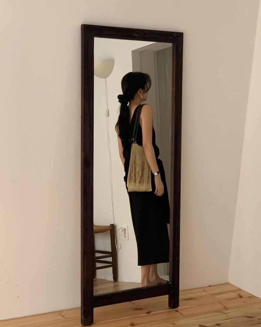 Ridge v-neck back string onepiece