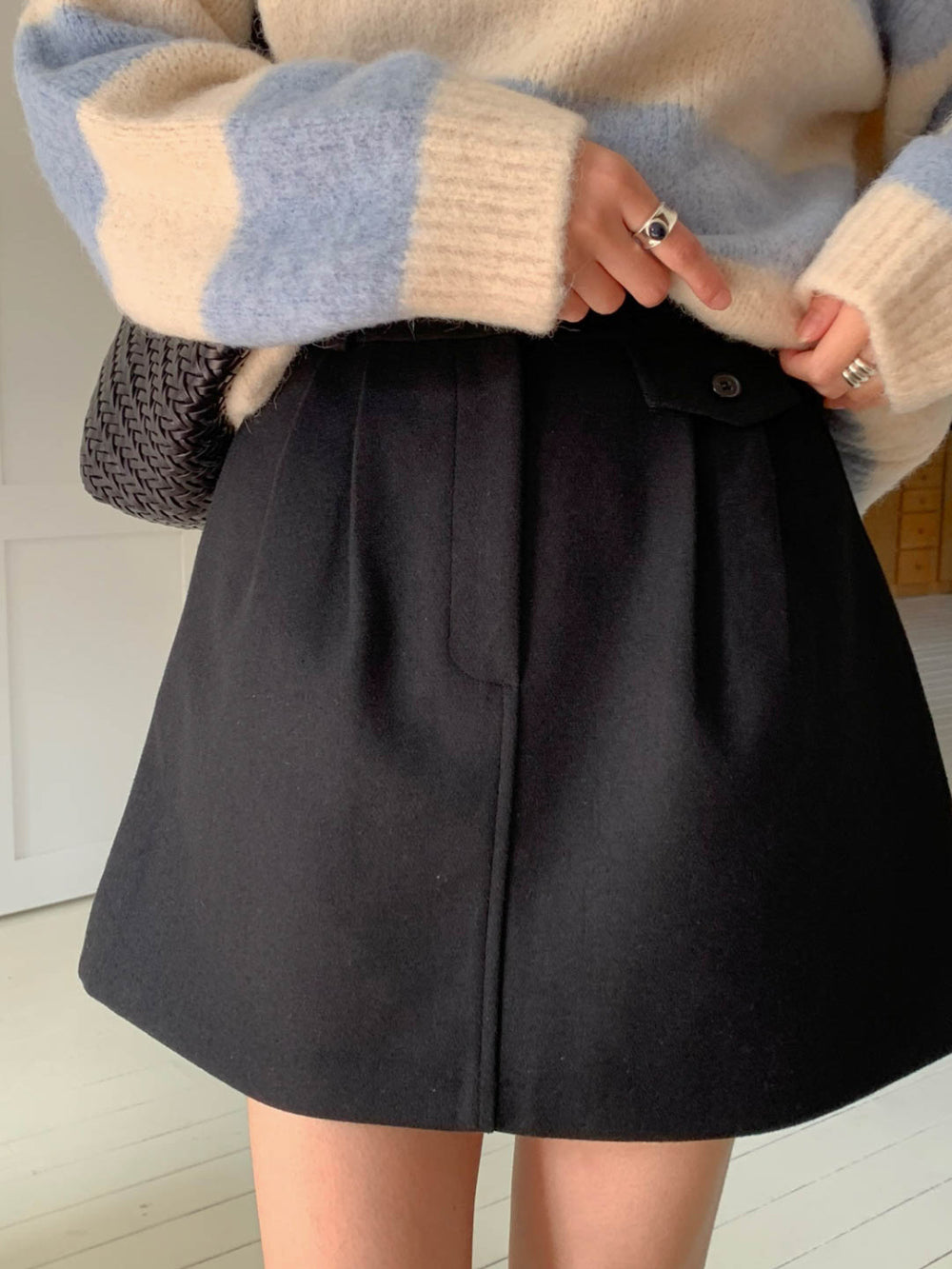 milk wool skirt-2col