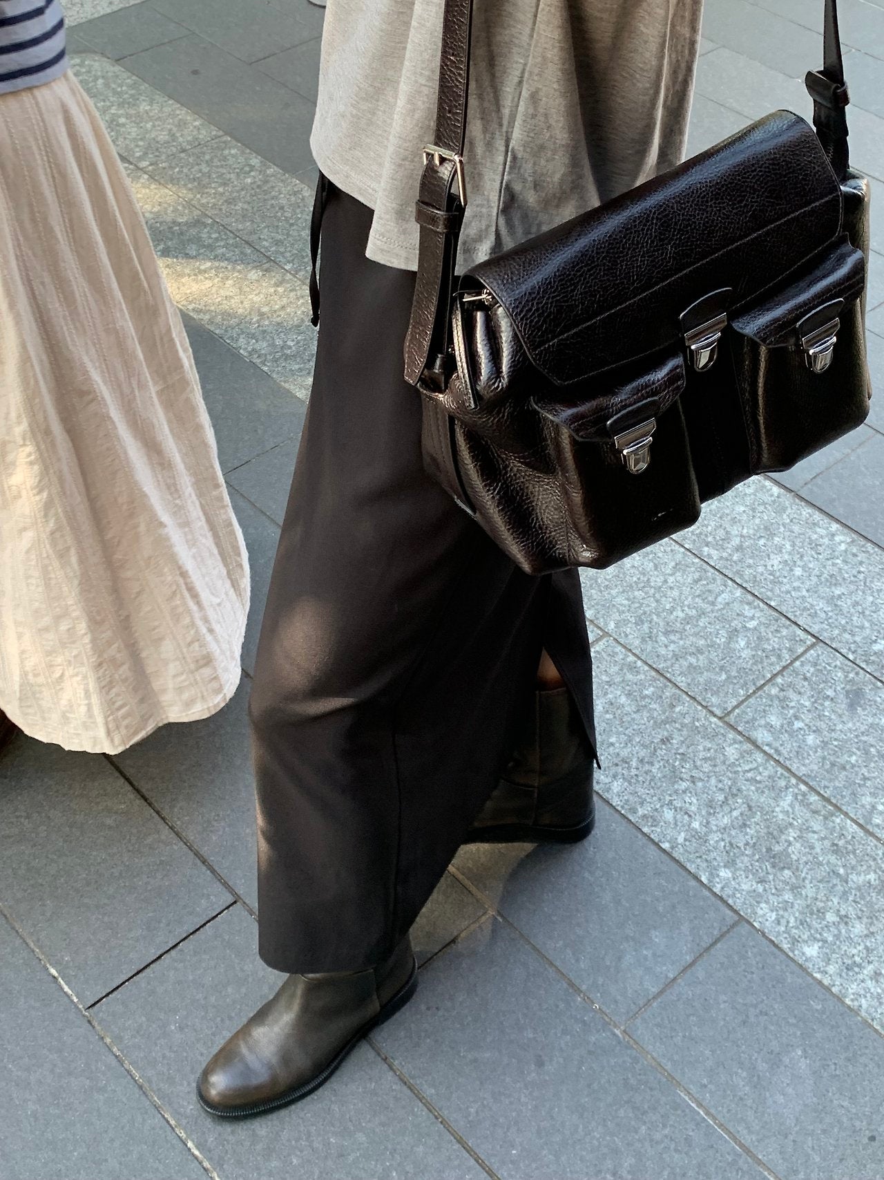 Usual silky skirt-2col