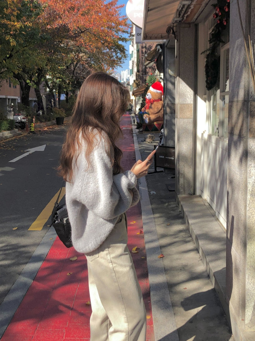 balloon alpaca oversize pullover knit-3col