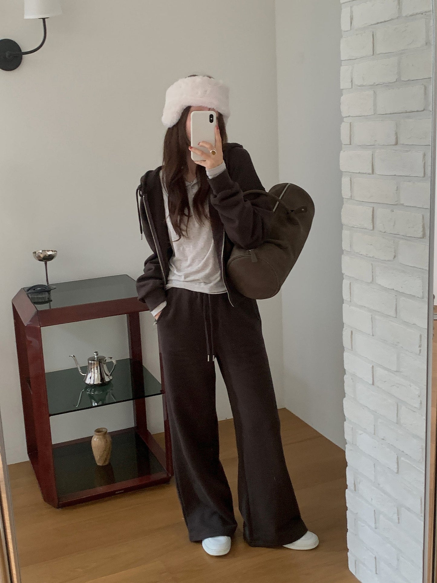 Essential gimo hood zip-up&pants&skirt-3col