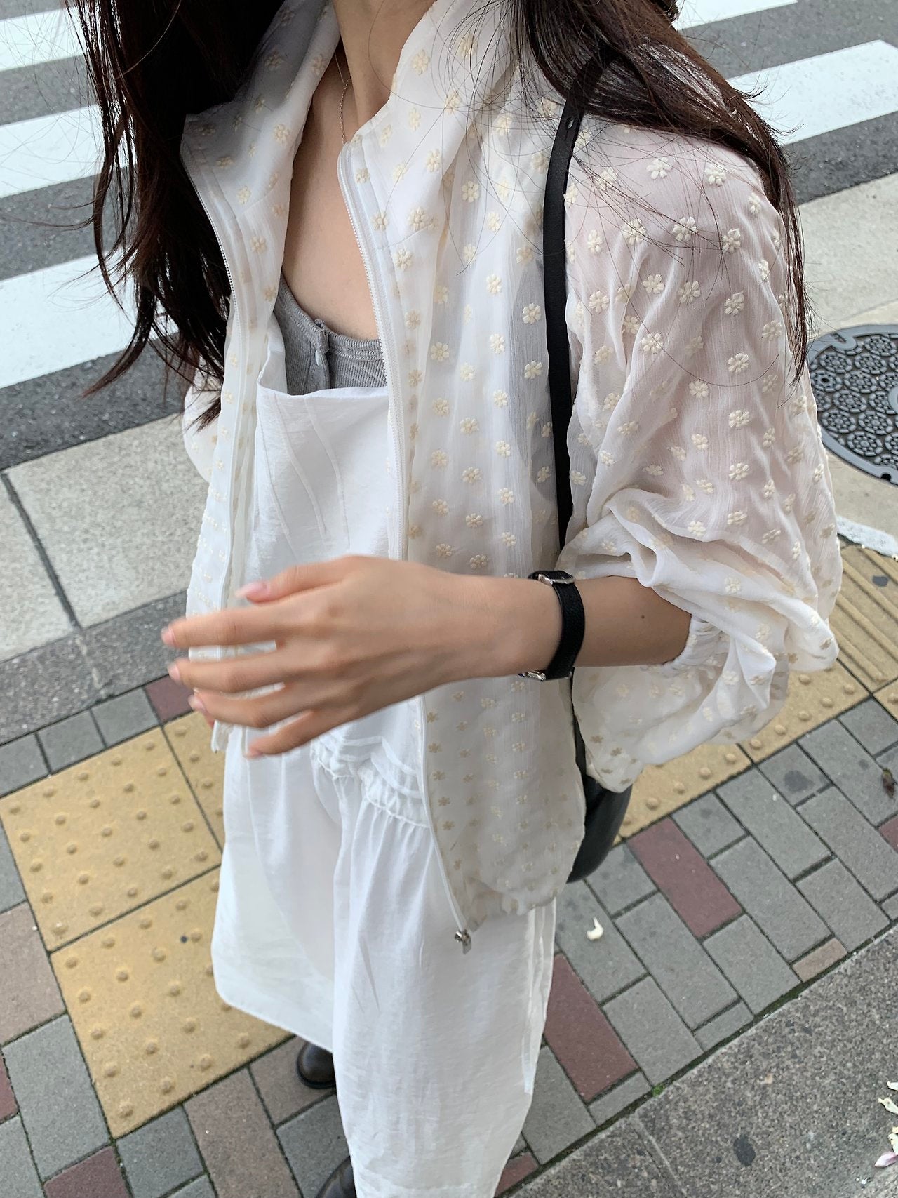 Flow pintuck lace long onepiece