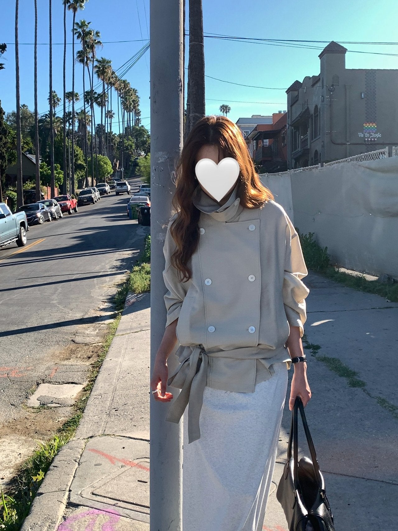 Michel soft short trench jacket-2col