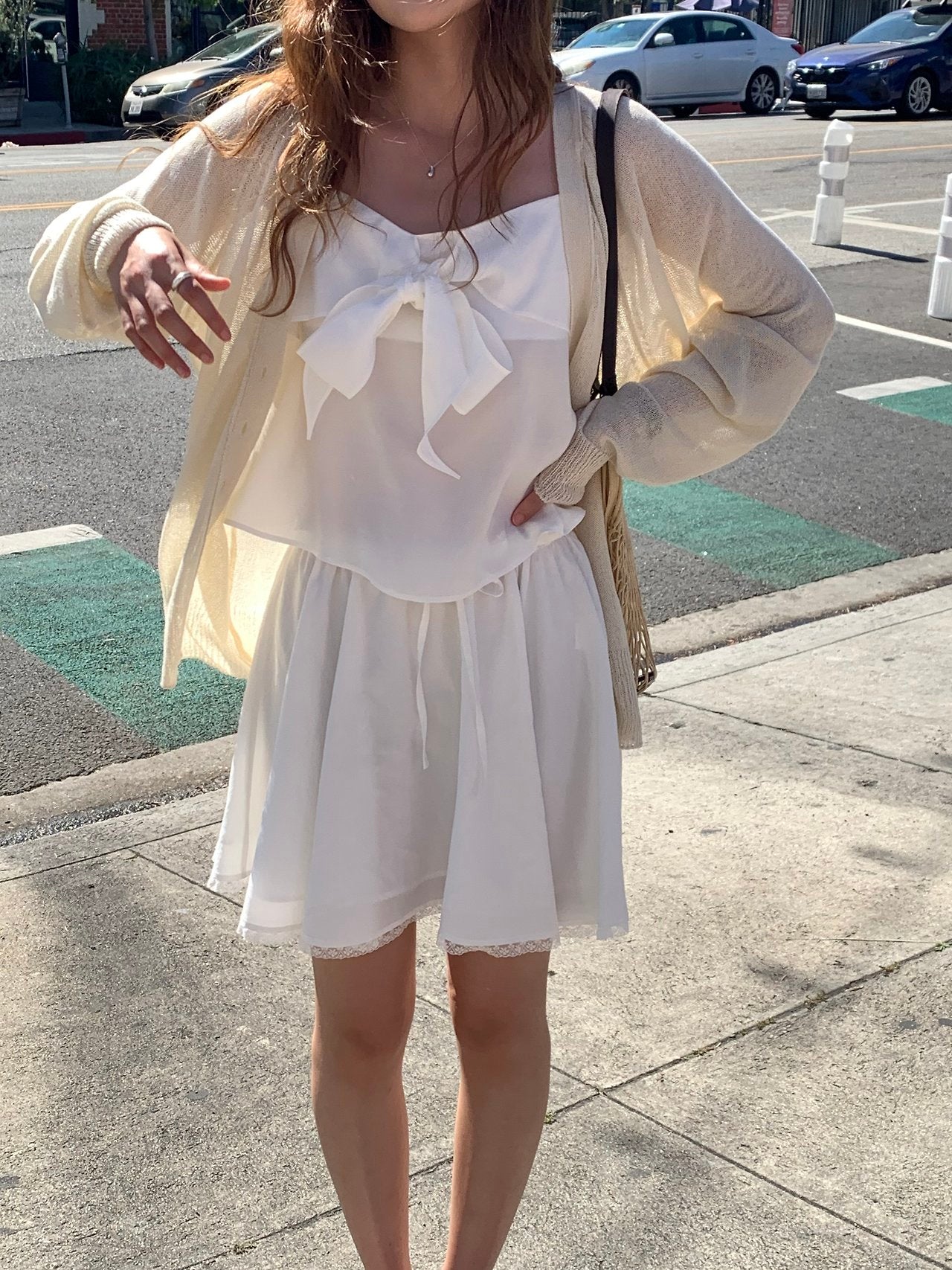 cream即納 Vera summer V-neck cardigan-2col
