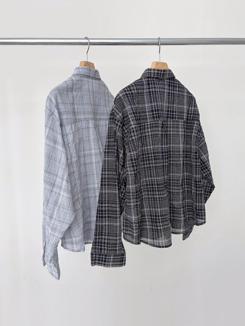 liter villa check shirt-2col