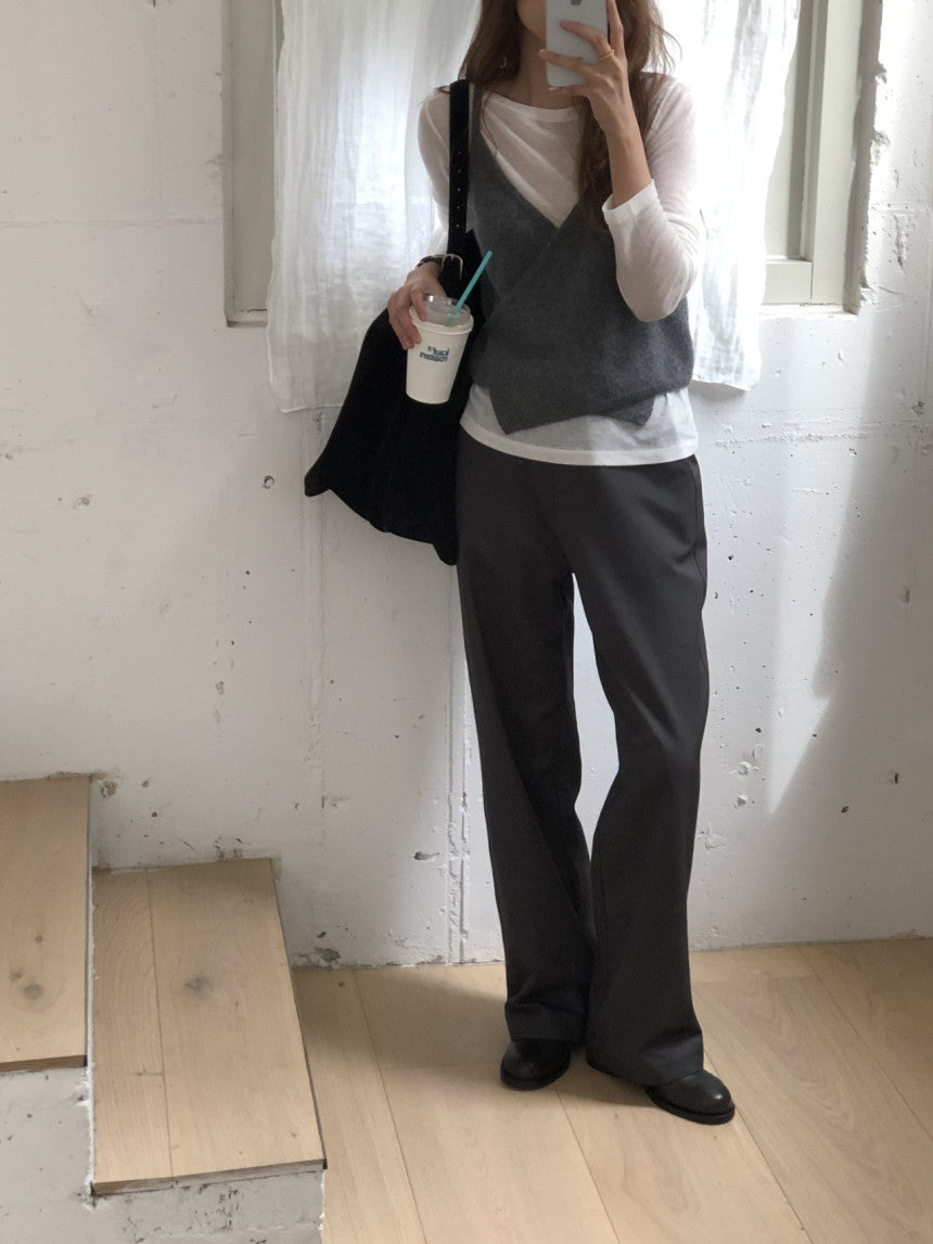 Beline brushed rayon cotton pants-2col