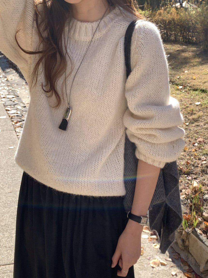 balloon alpaca oversize pullover knit-3col