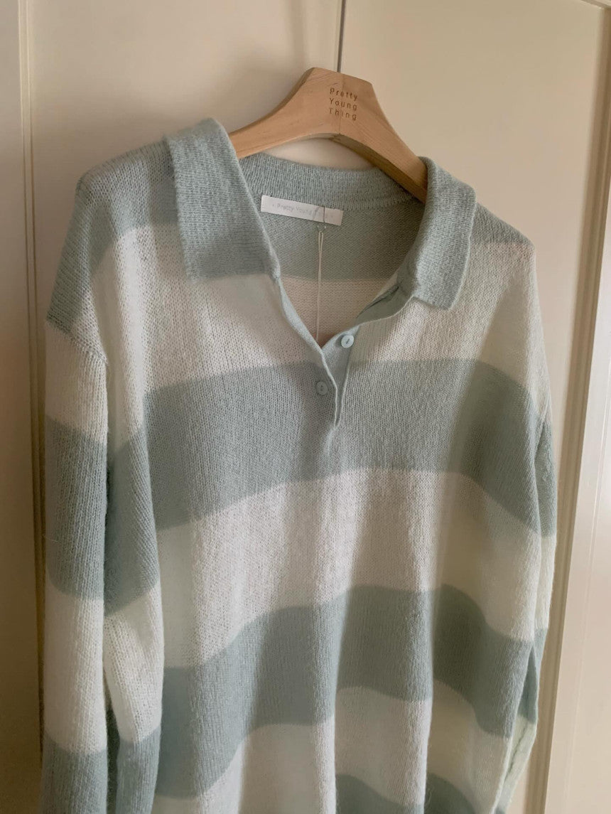 Muffin stripe knit-2col