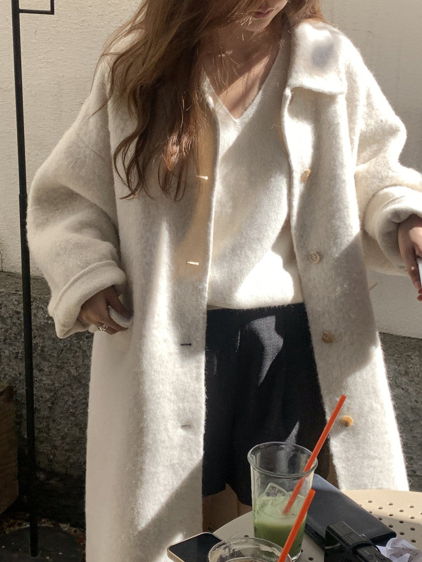 Lea alpaca handmade coat-2col