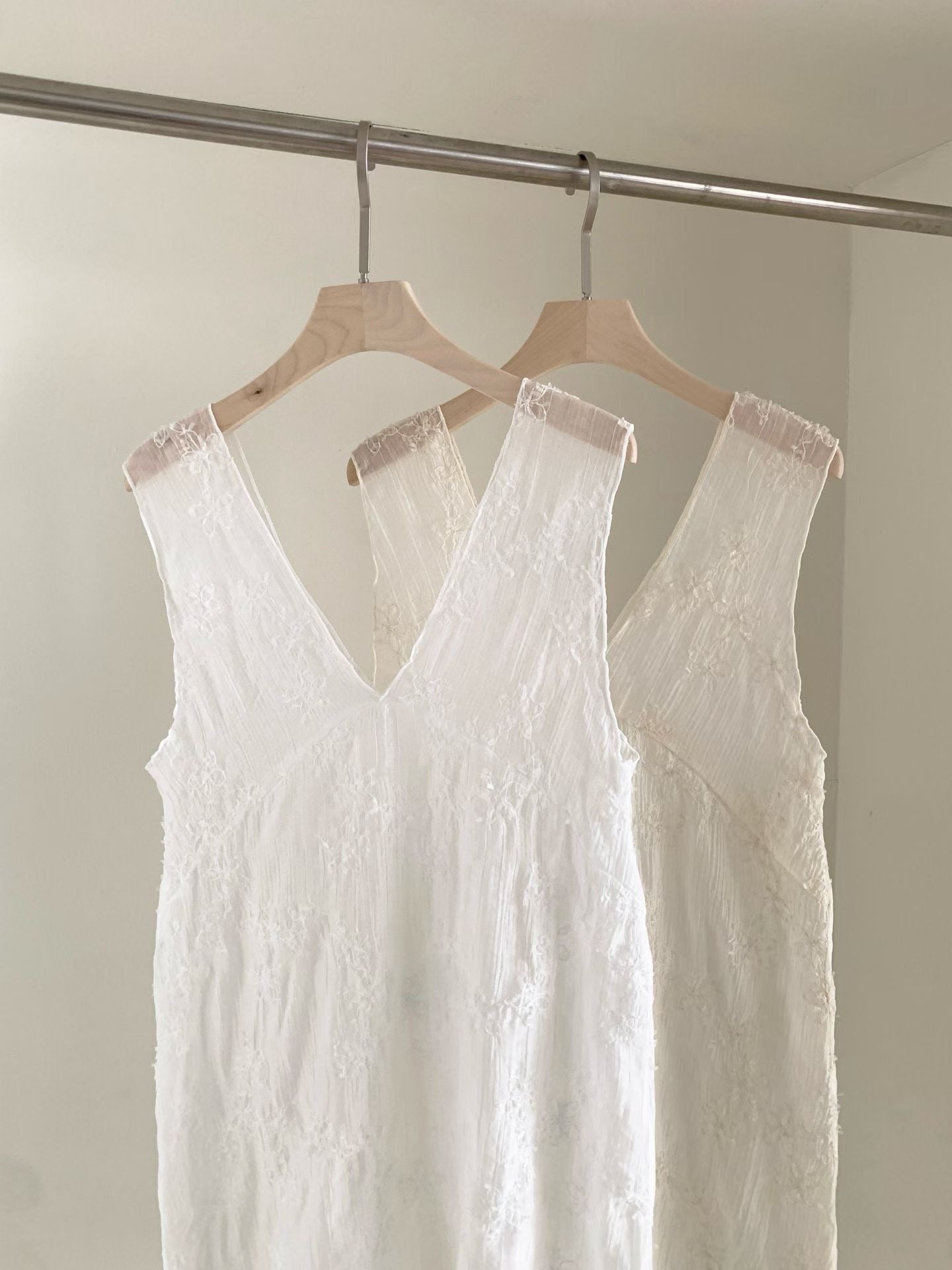 embroidered see-through bustier onepiece-2col