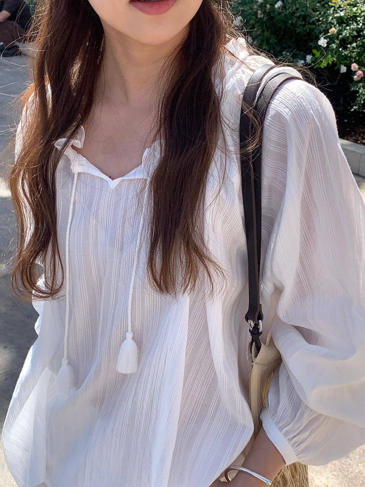 Lea tassel frill blouse