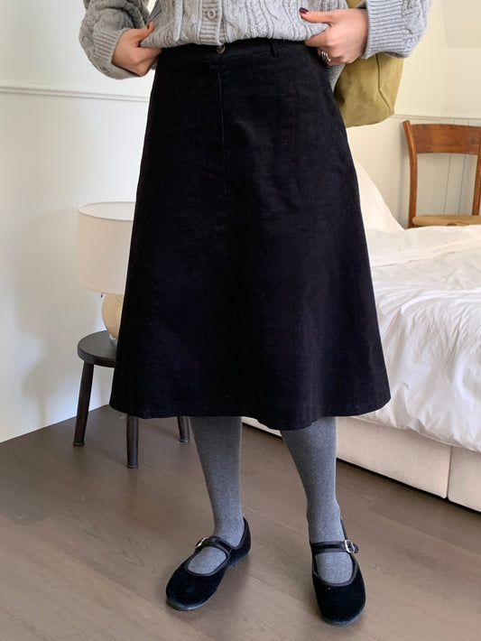Sage corduroy skirt-2col