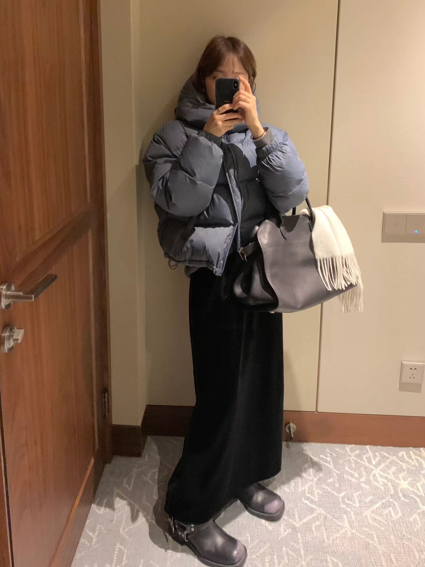 Ounce velvet string maxi skirt