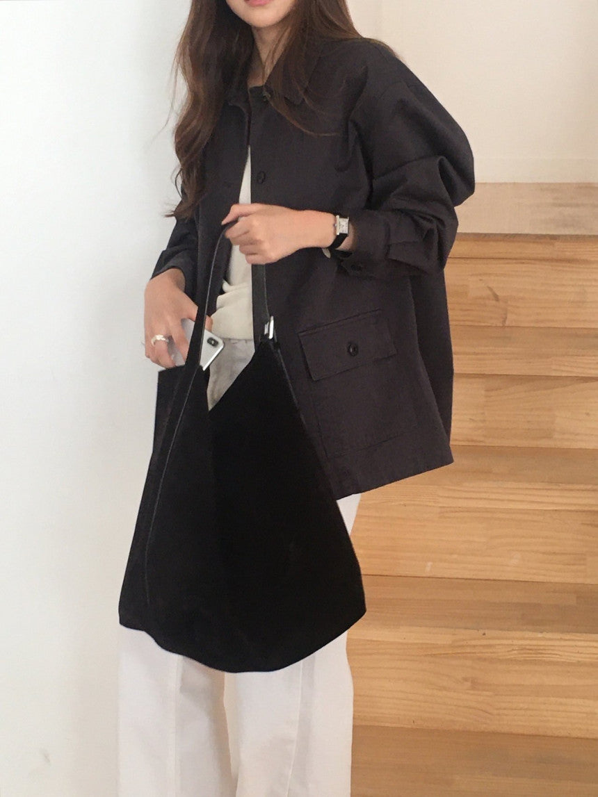 Glebe cotton bomber jacket-2col