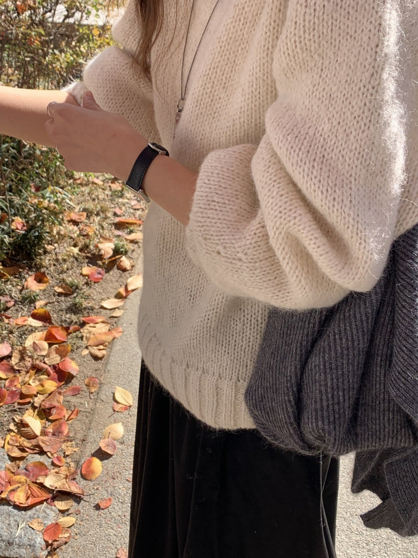 balloon alpaca oversize pullover knit-3col