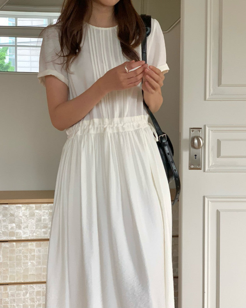 Ellen pintuck half-sleeve onepiece-2col