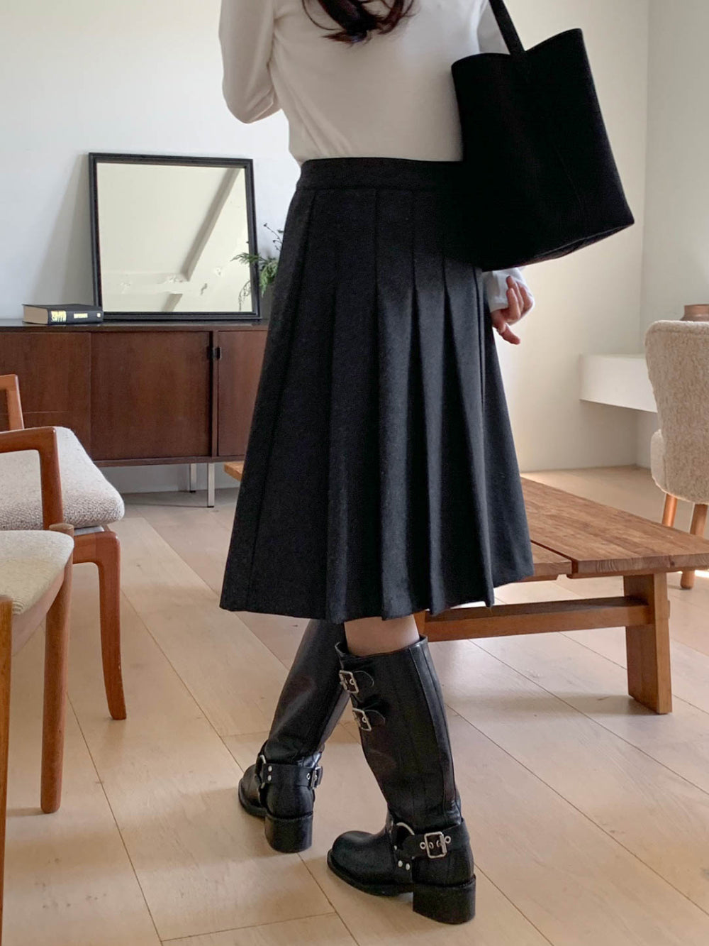 Raid wool skirt-2col