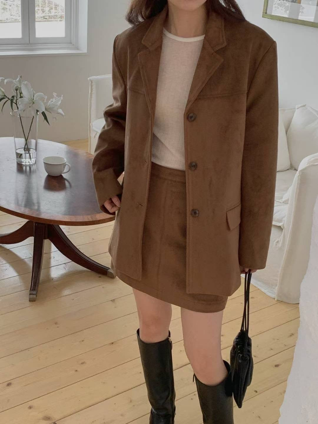 Euro suede skirt-2col