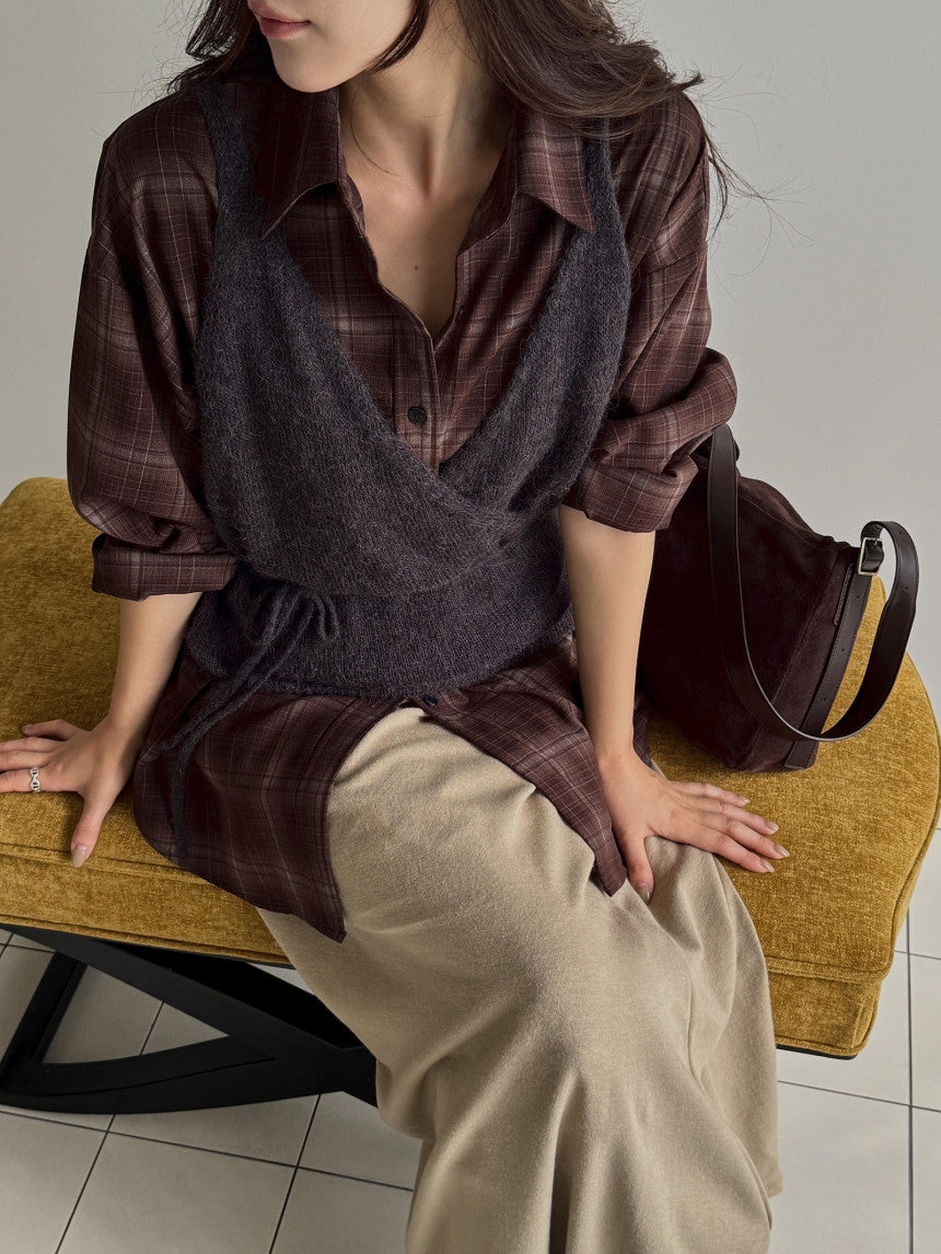 Wrap alpaca vest-2col