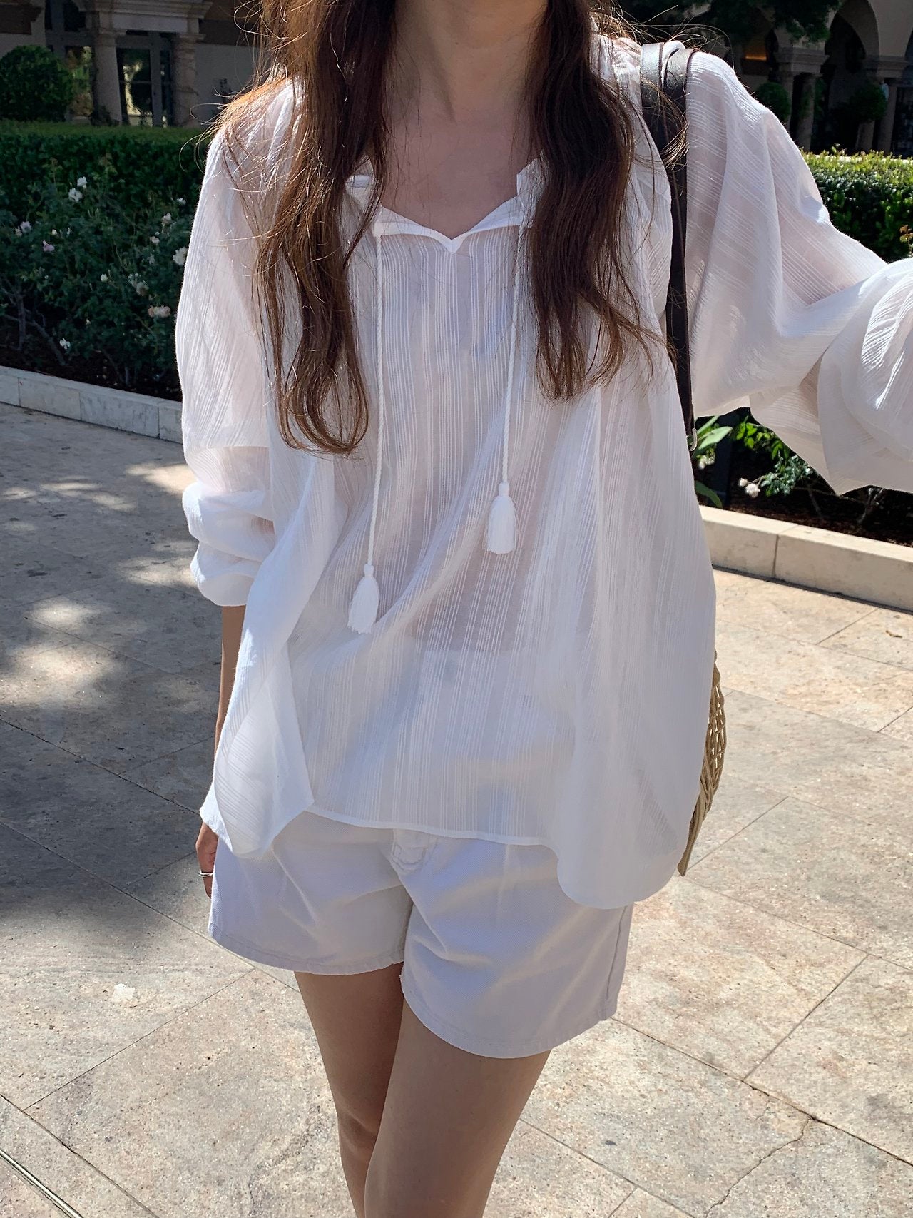 Lea tassel frill blouse