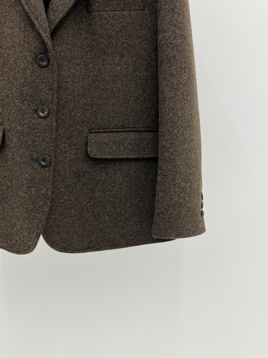 Chestnut wool blazer jacket-2col