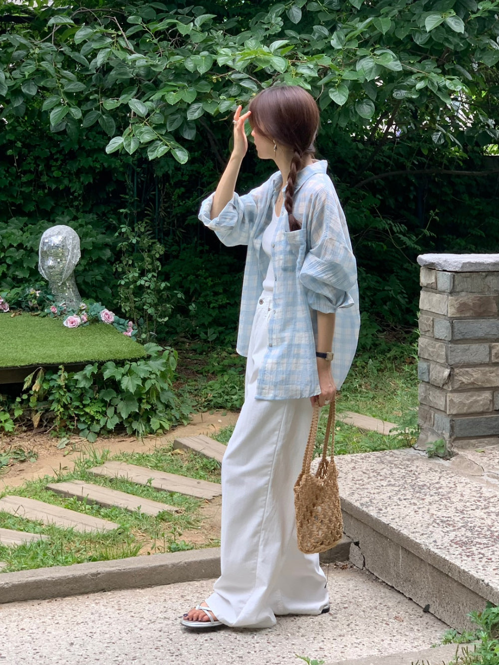 Eco check shirt-2col