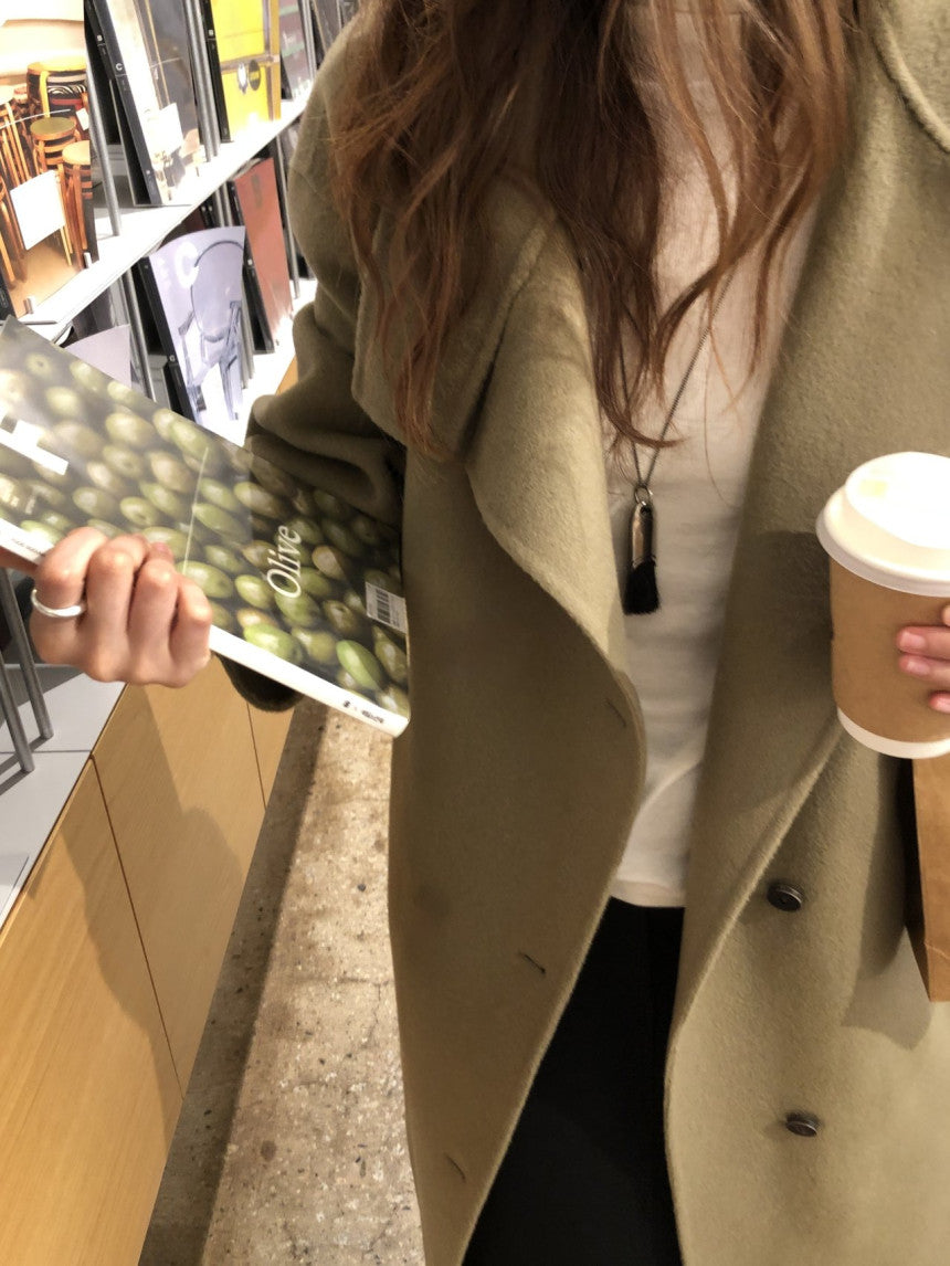 Noel high neck handmade coat-2col