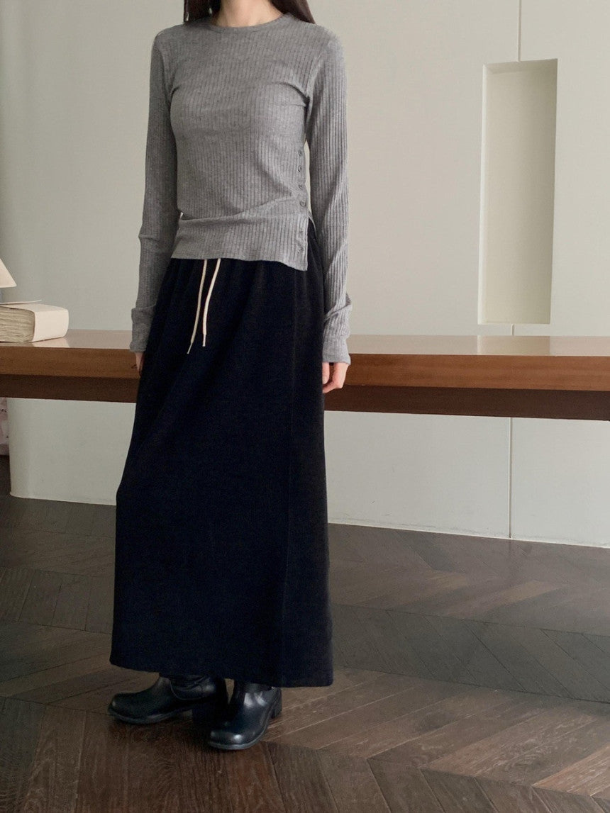 Brownie rib skirt-4col