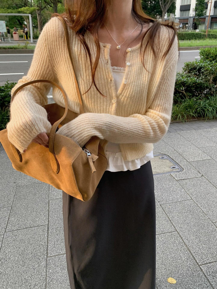 Raul rib cardigan-3col