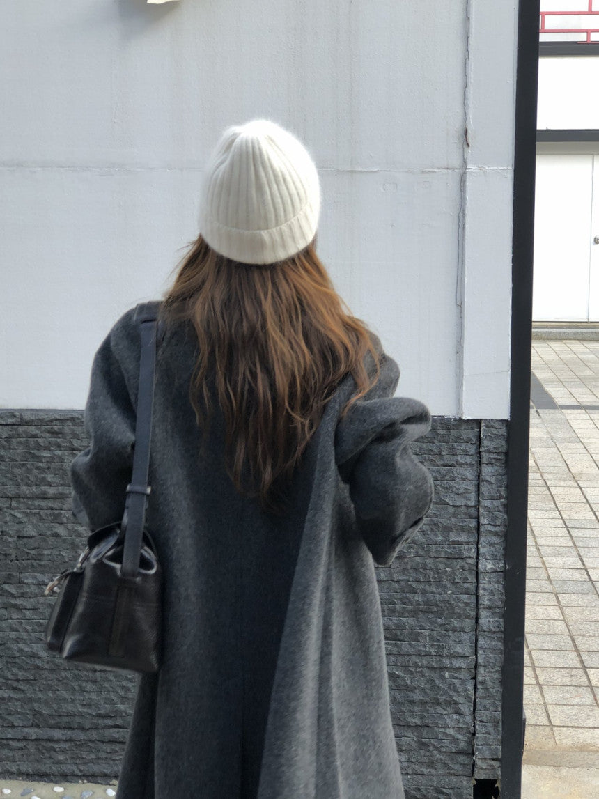 Luce wool twill melange coat-2col