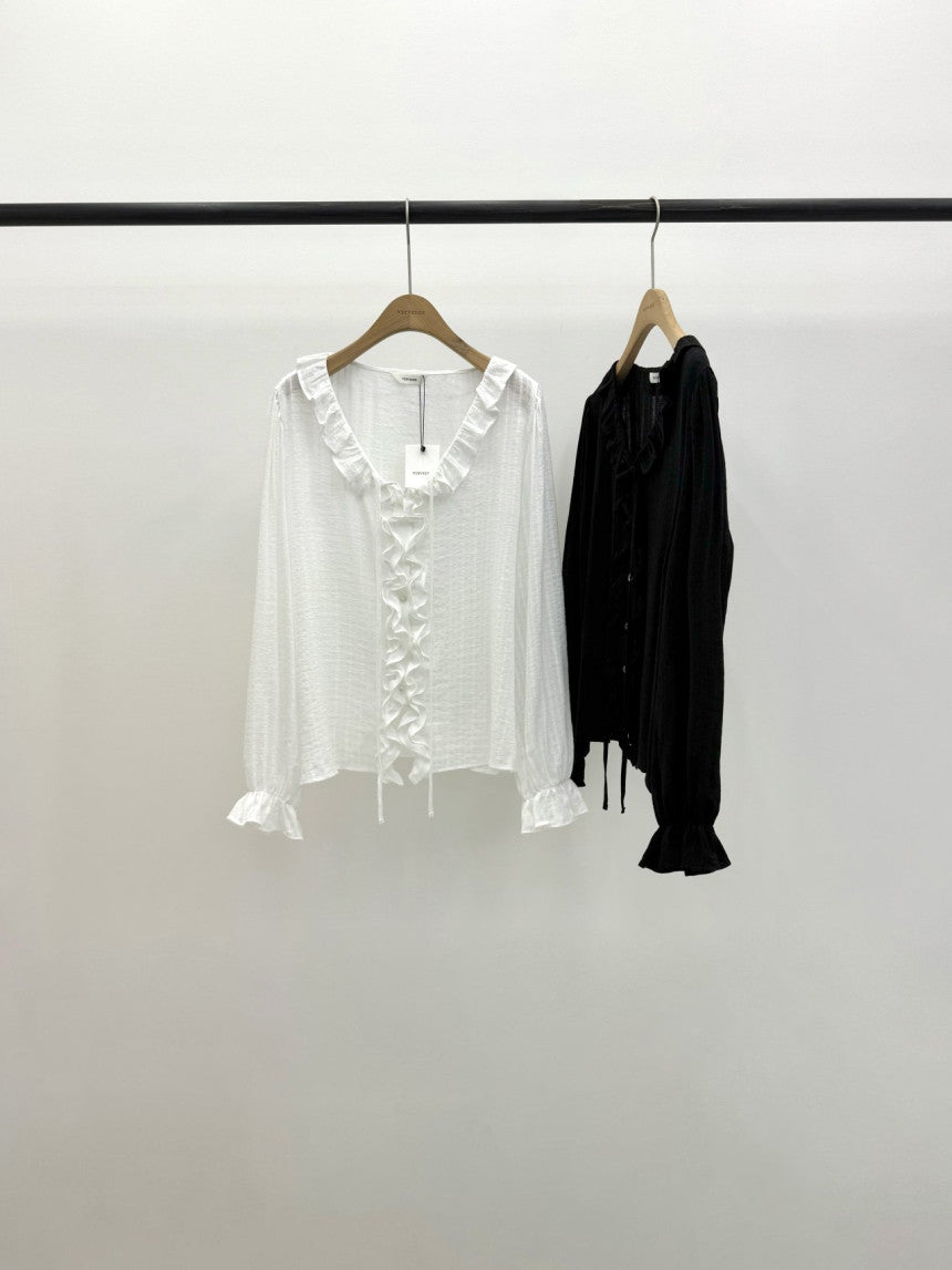 Riel ruffle blouse-2col