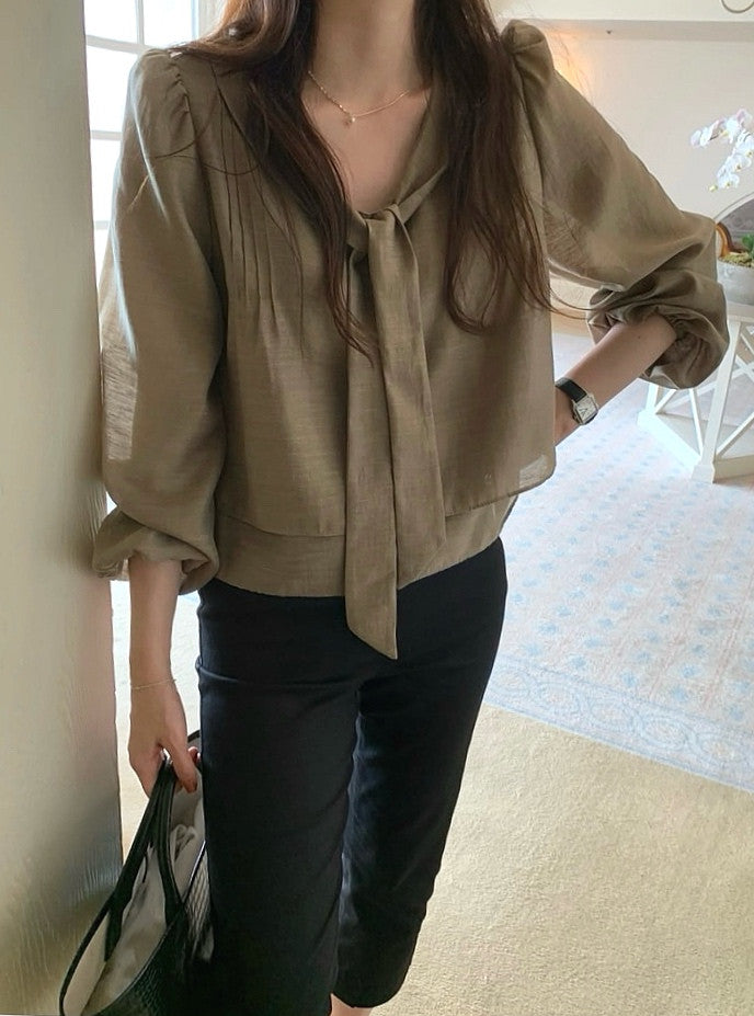 rose tie blouse-4col