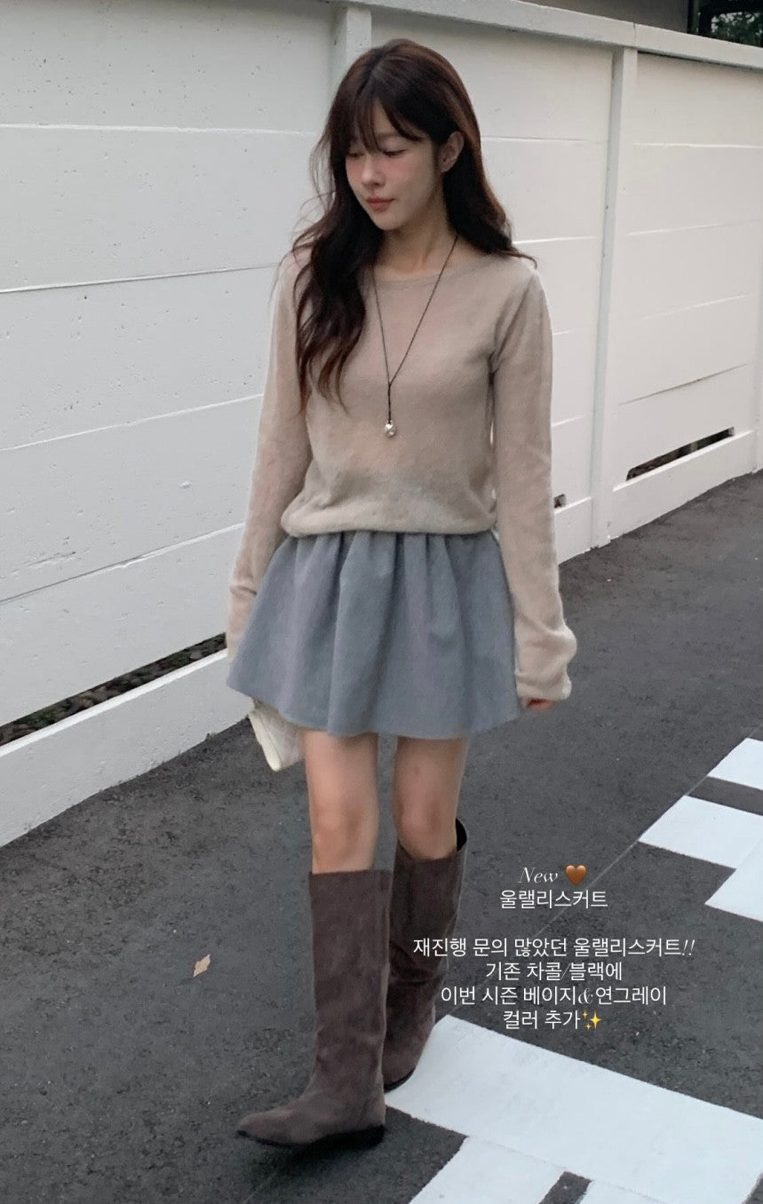 Wool relly skirt-2col