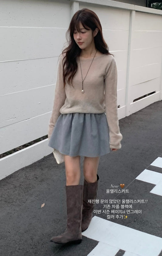 Wool relly skirt-2col