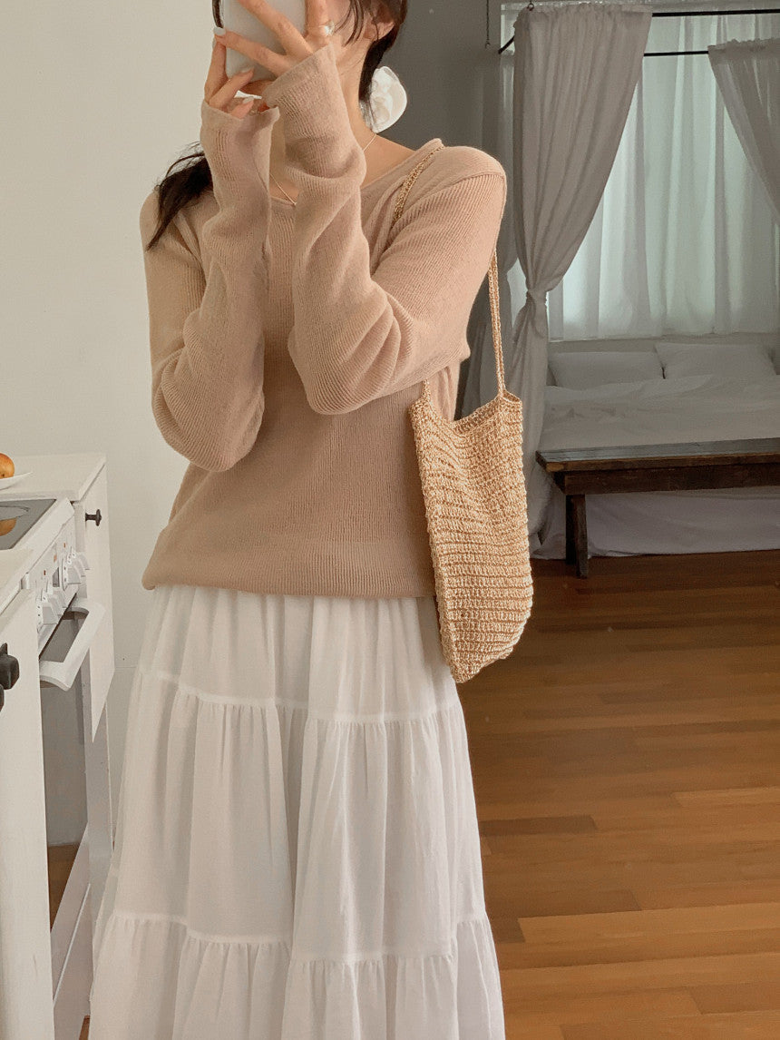 Nudy rib linen knit-4col