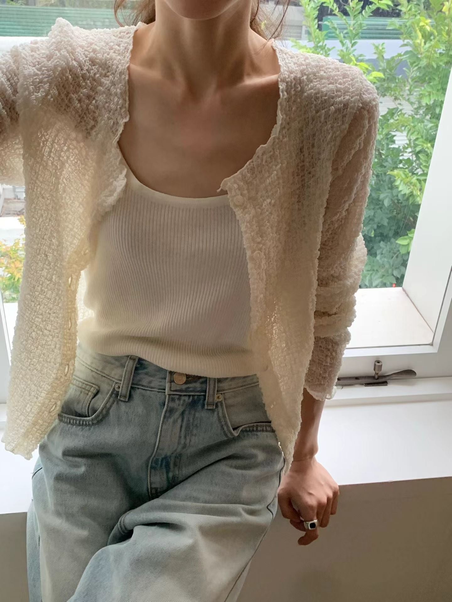 Ounce cloud wrinkle cardigan-3col